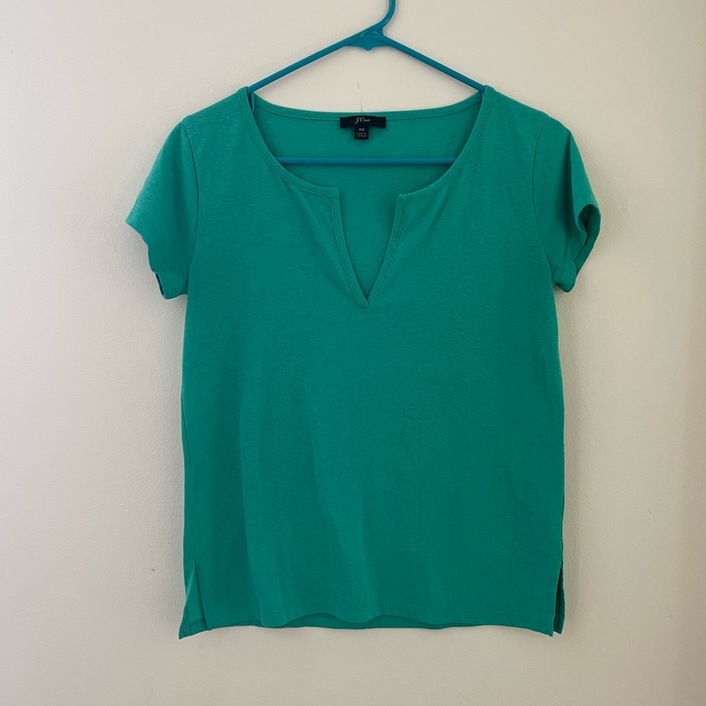 Green J. Crew V Neck T-Shirt